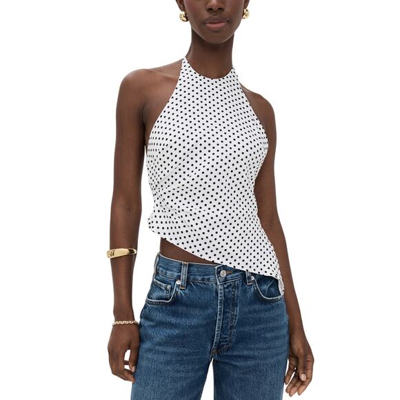Reformation 'Reese' White Linen Top Size 2 - Picture 1 of 5